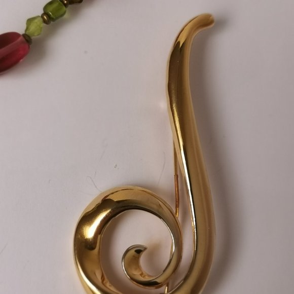 Vintage Classic Gold Tone Swirl Brooch - Picture 3 of 6